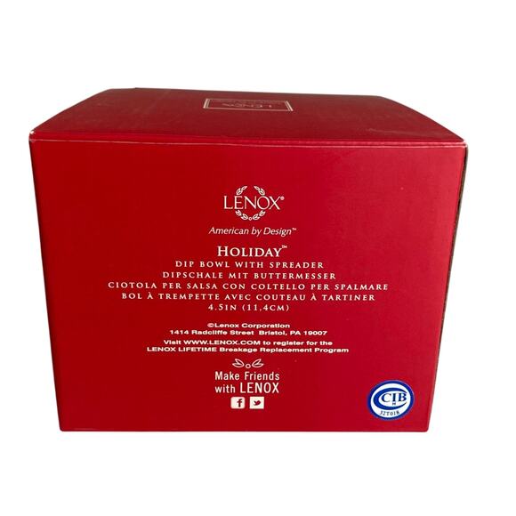 Lenox Holiday Dip Bowl With Spreader - Picture 3 of 4